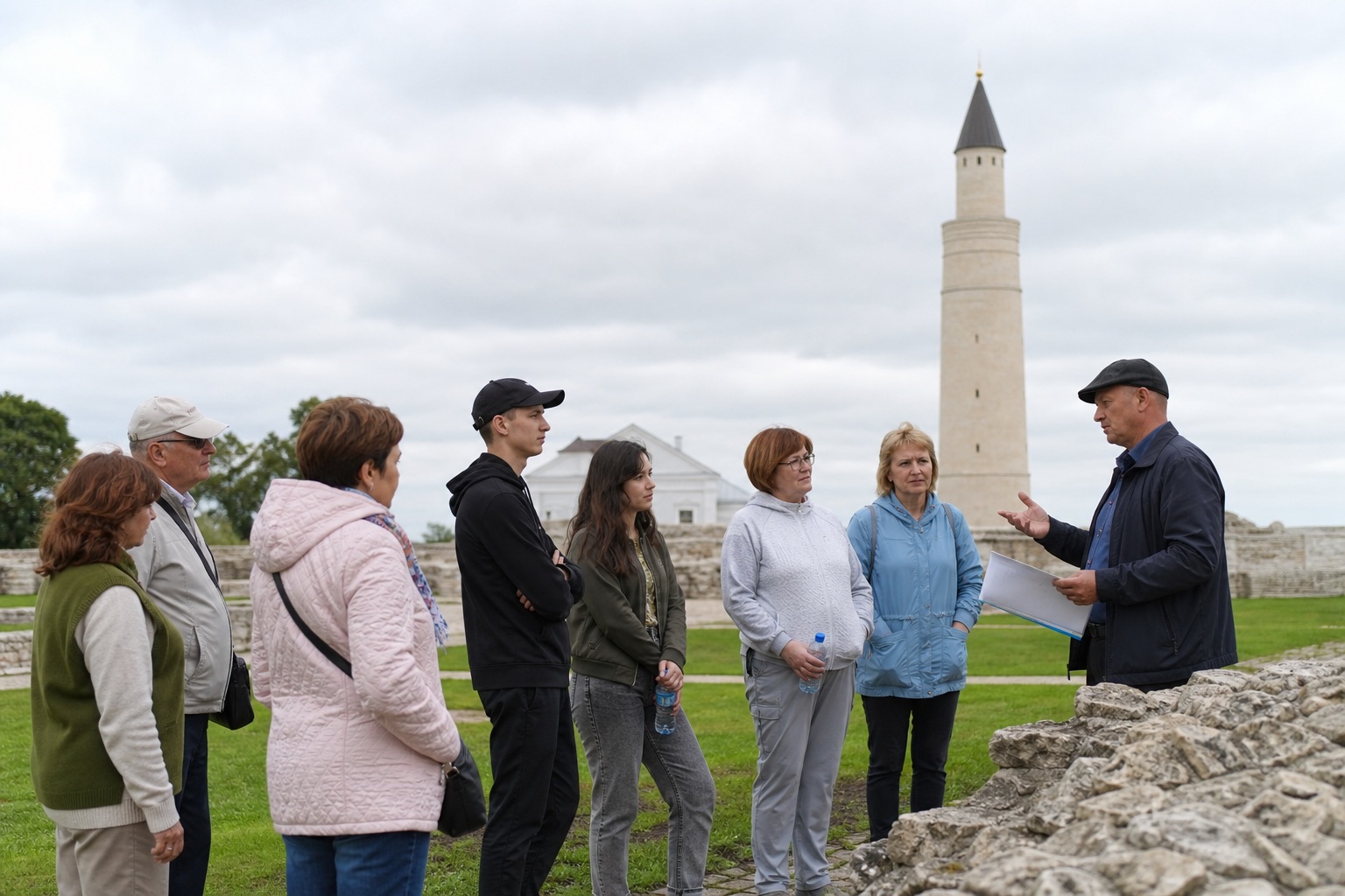 Экскурсионная группа на городище Болгар