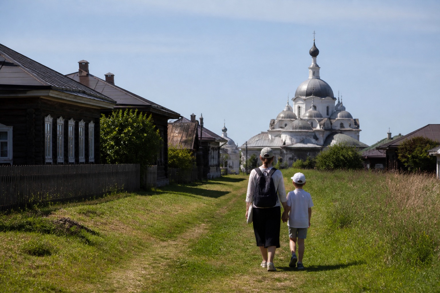 Семья на улицах Свияжска