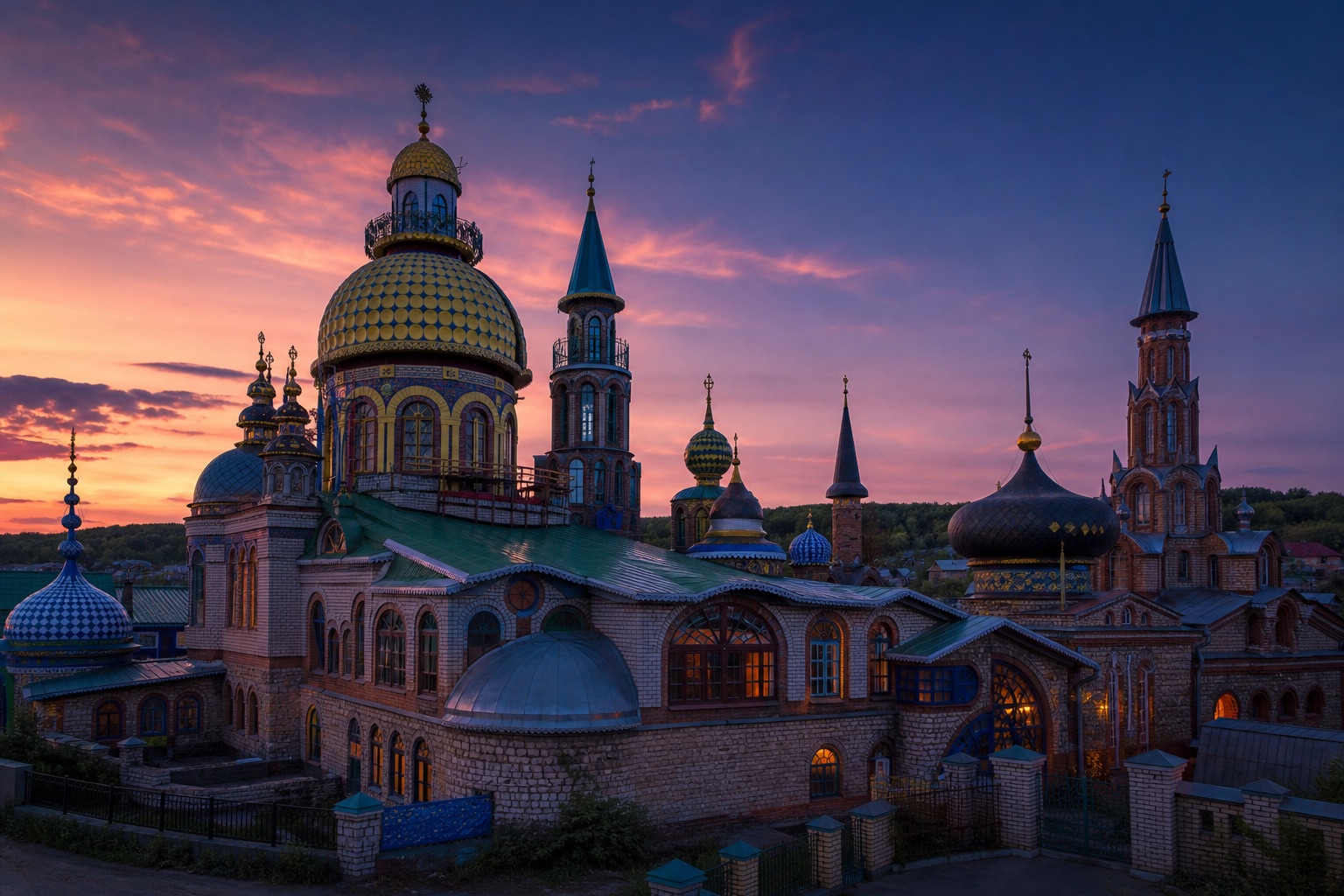Храм всех религий вечером