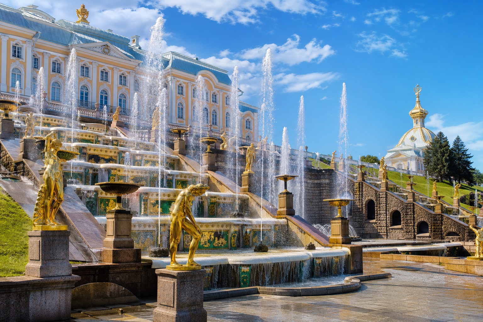 Фонтаны Нижнего парка Петергофа
