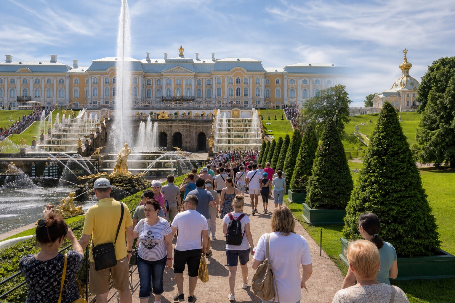 Фонтаны Нижнего парка Петергофа