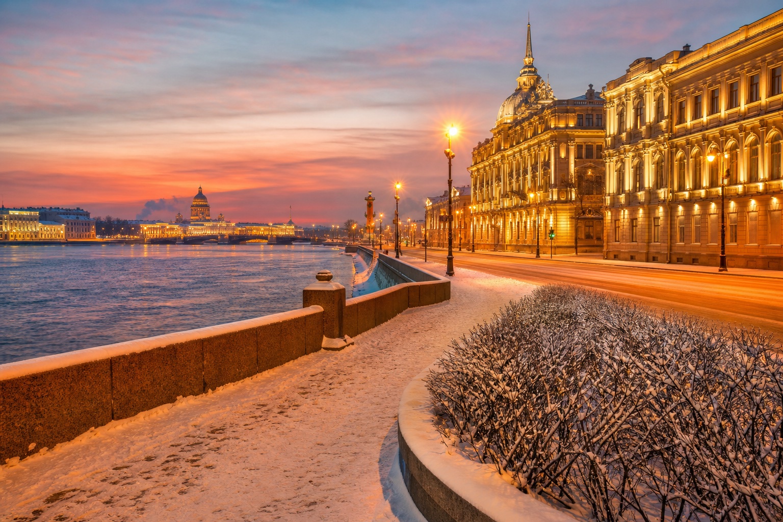 Зимняя набережная Петербурга