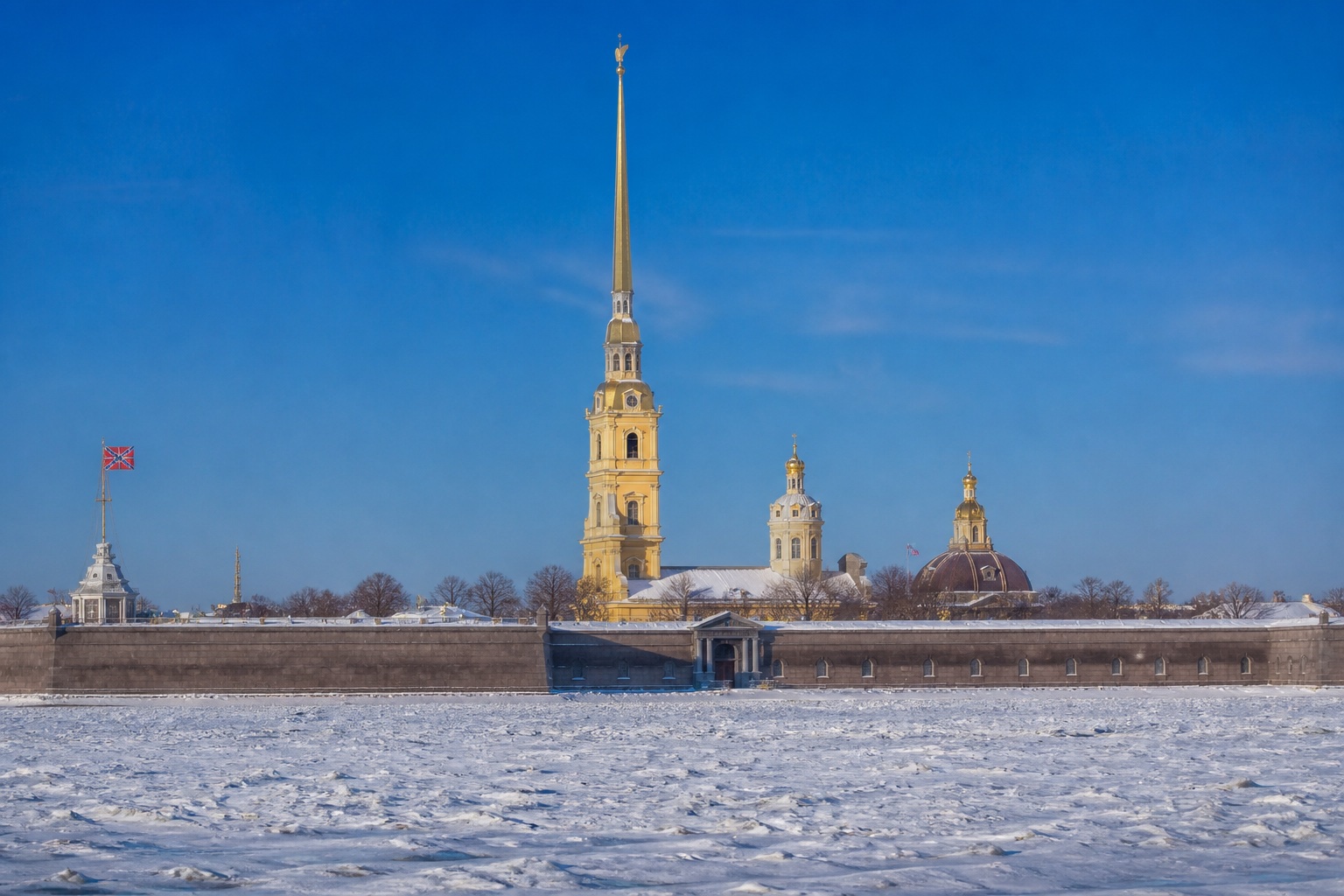 Петропавловская крепость зимой